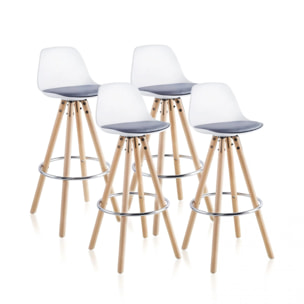 Pack 4 Taburetes Leif Blanco - Gris