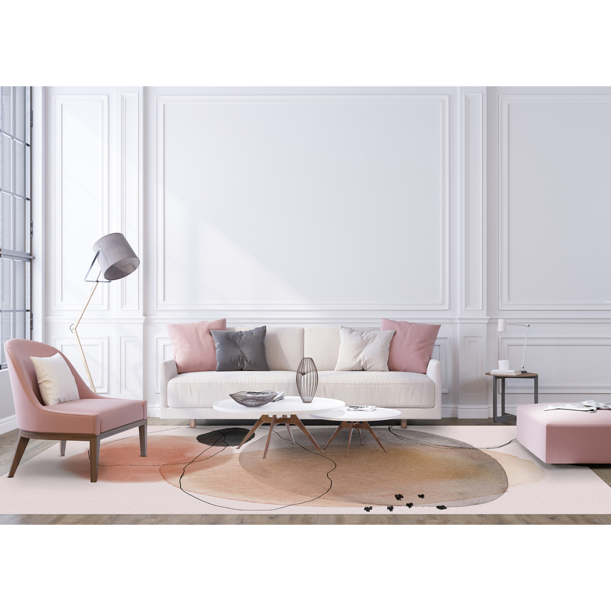 Alfombra de vinilo CERAMIKO, Zenya, diseño moderno 133x200 cm