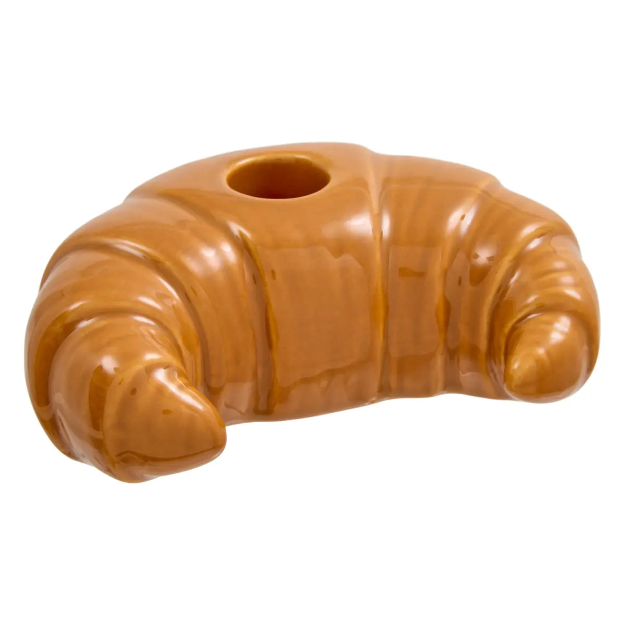 Bougeoir croissant Fra H.5cm marron