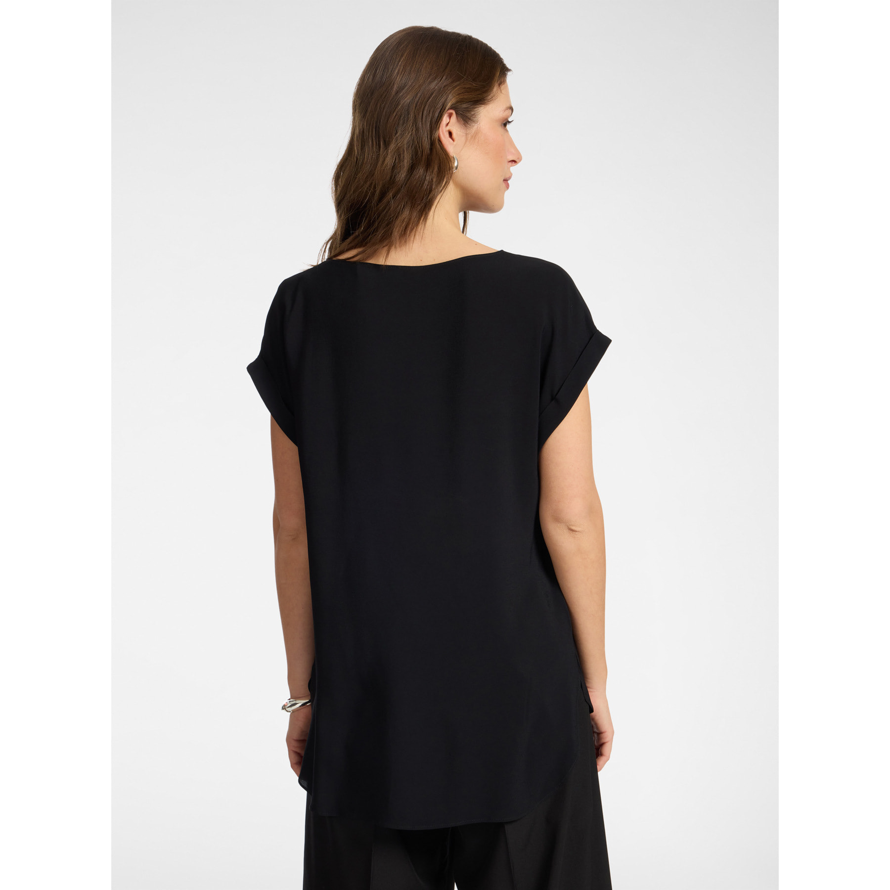 Elena Mirò - Blusa de crepé de China - Negro