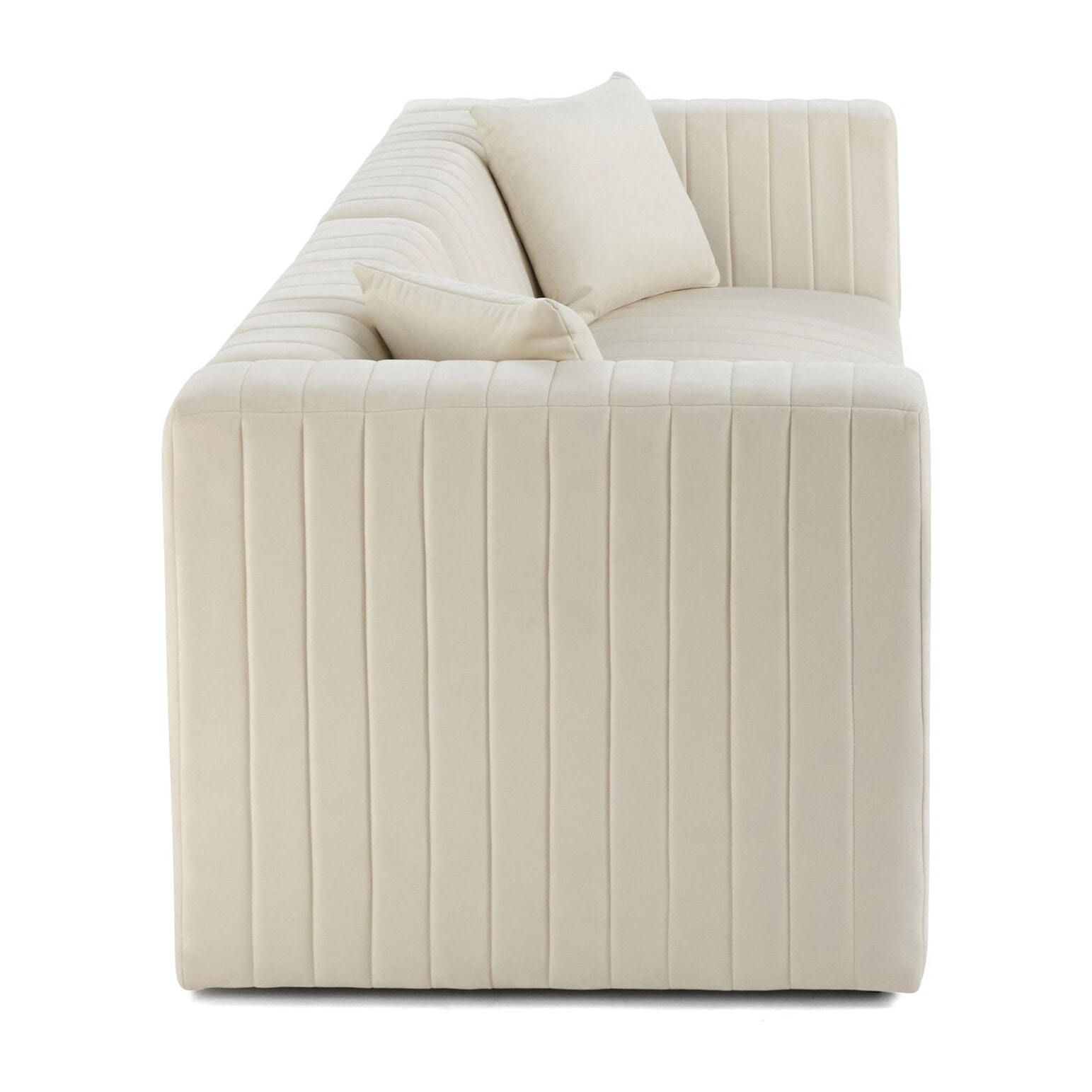 Nova - canapé modulable 2 places - en velours - Beige