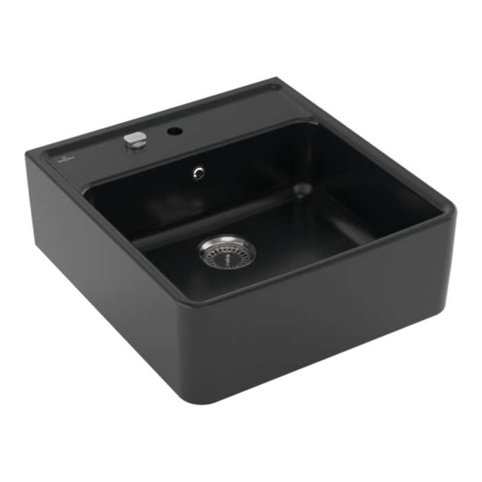 Evier timbre office 1 bac Villeroy et Boch Tradition Pure Black avec vidage automatique