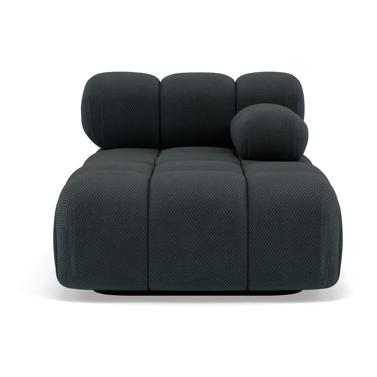 Ruby - module d'assise méridienne droite en velours texturé - Noir