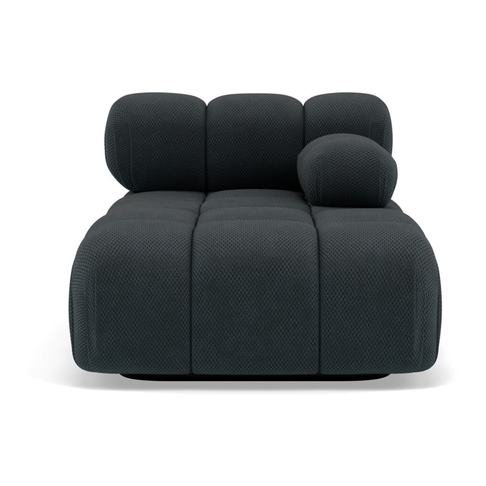 Ruby - module d'assise méridienne droite en velours texturé - Noir