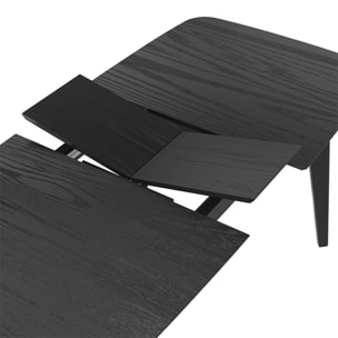 Table rectangulaire Oman 4/6 personnes extensible en bois noir 150/180 cm