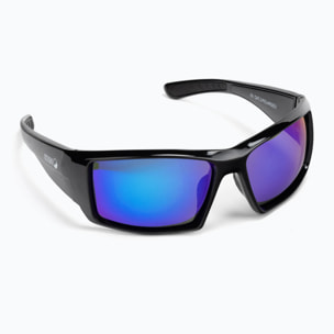 Gafas de deportes acuáticos OCEAN ARUBA - Negro brillante / Revo azul
