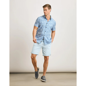 Camisa Manga Corta Azul Claro - Furaira Palm