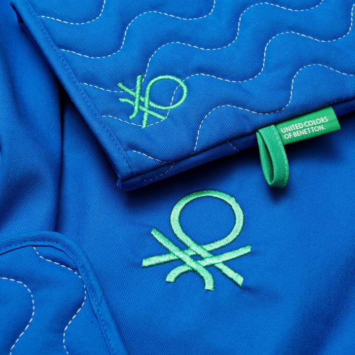 Set 3pcs benetton ( delantal+manopla+agarrador)  benetton  azul