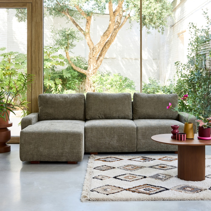 Canapé d'angle gauche 3 places tissu  DANY