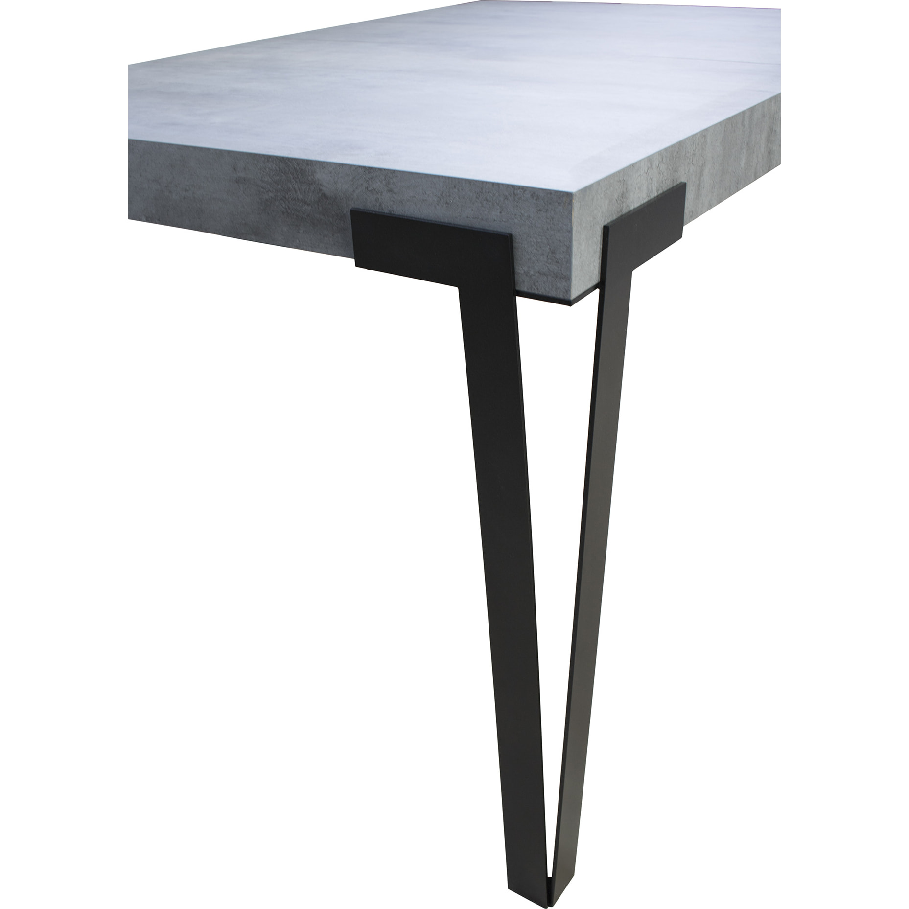 Table extensible 90x180/284 cm Rio Gris Béton cadre Anthracite