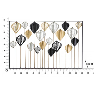 Decorazione da parete, Ferro, Colore Oro, Misure: 120 x 2,5 x 79 cm