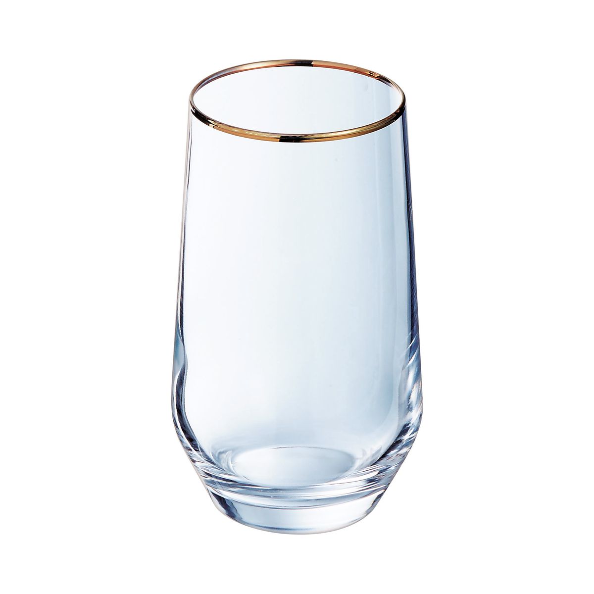 4 verres à eau 40cl bord or