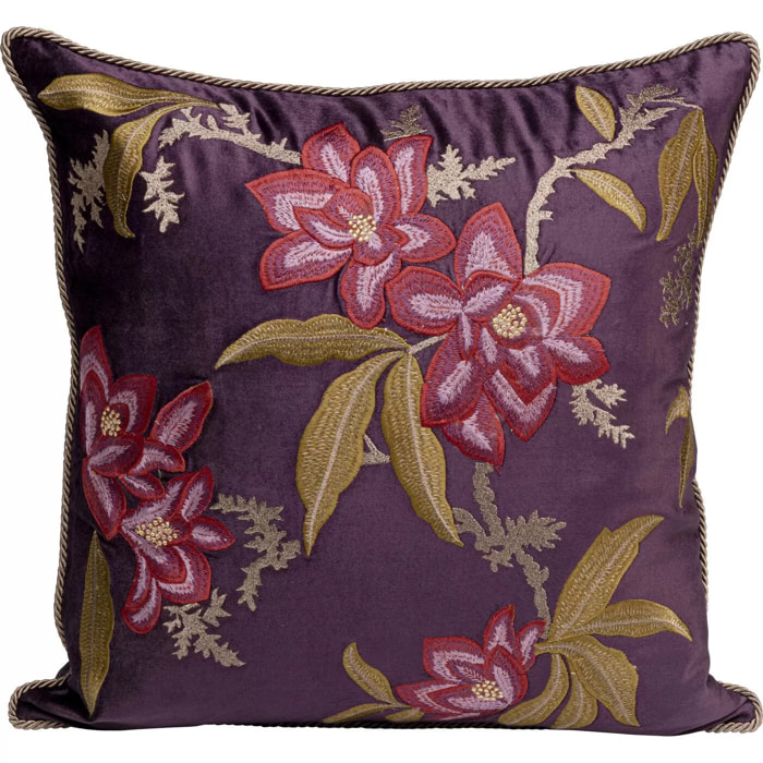 Coussin violet fleurs Kare Design