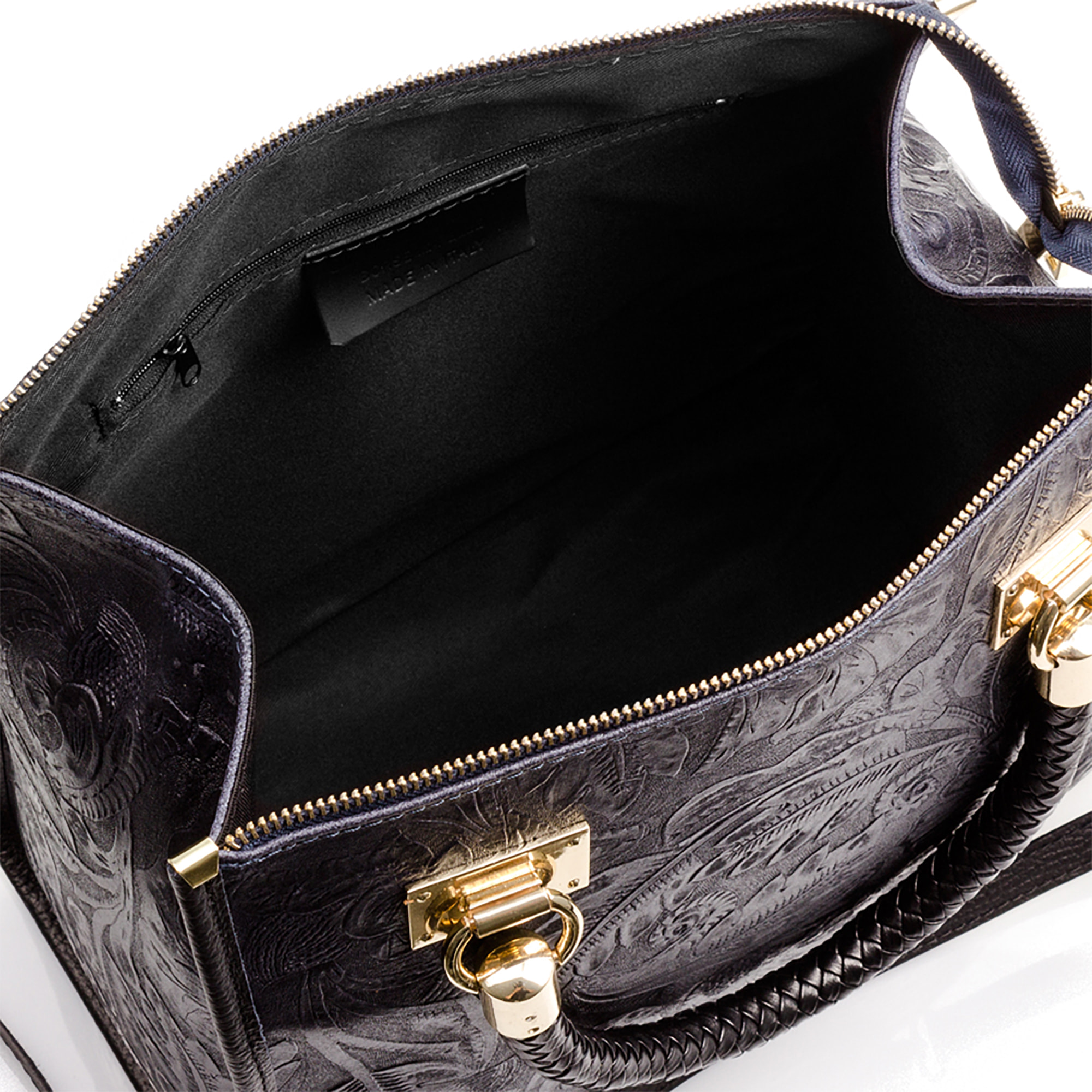 Catena Borsa tote Donna.Pelle autentica Velluto Incisa Arabesco