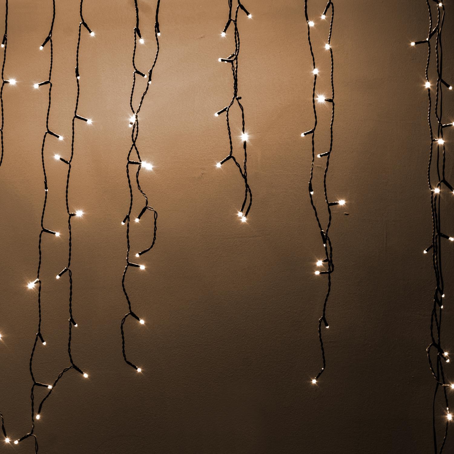 Tenda luminosa con 200 led plastica bianco caldo cm450