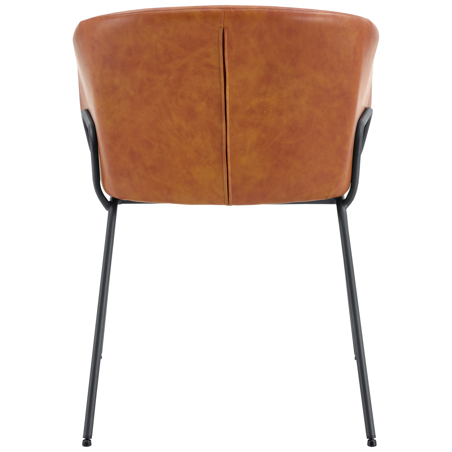 Lot de 2 chaises en simili cognac ANDRÉ