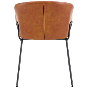 Lot de 2 chaises en simili cognac ANDRÉ