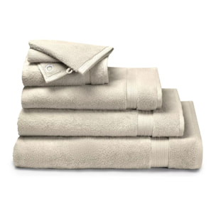 Serviette invites pur coton 550 g/m² uni ivoire Elea ivoire