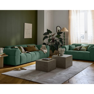 Ray - canapé droit 3 places en tissu texturé - Vert sauge
