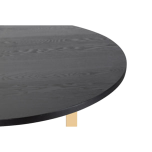 Mesa Comedor Mdf Metal Negro Dorado 160x100x75 Cm