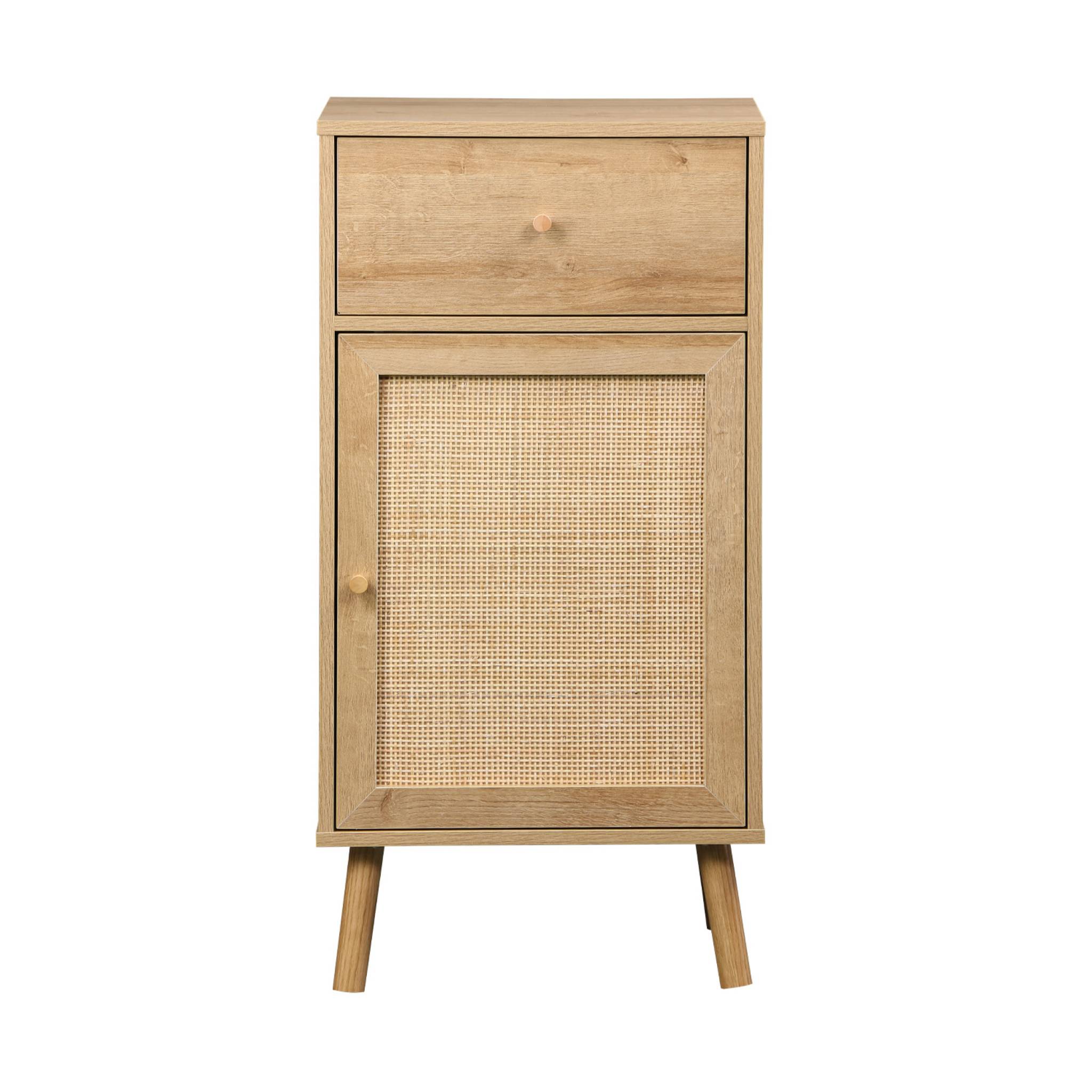 Meuble salle de bain décor bois et cannage BOHÈME