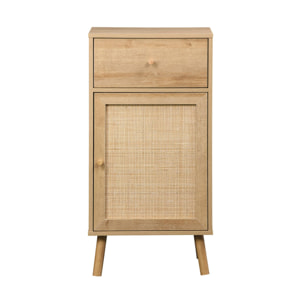 Meuble salle de bain décor bois et cannage BOHÈME