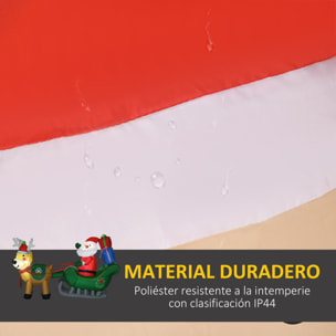 Decoración Inflable de Navidad Papá Noel con Trineo y 2 Renos Decoración Navideña con 4 Luces LED para Jardín Patio 210x70x125 cm