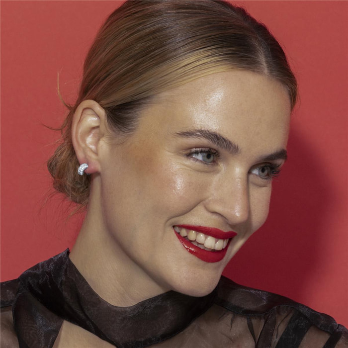 Pendientes con Circonita Brillante acabado plata