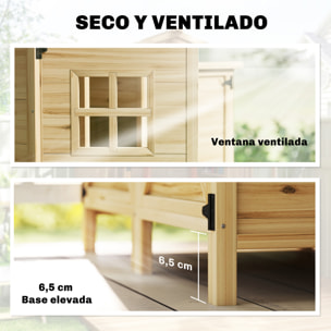Caseta de Jardín de Madera 106x57x167 cm, Cobertizo Jardín Exterior, Armario para Herramientas con Doble Zona, Puertas, Estantes Desmontables, Techo Asfáltico Impermeable y Ventana, Natural