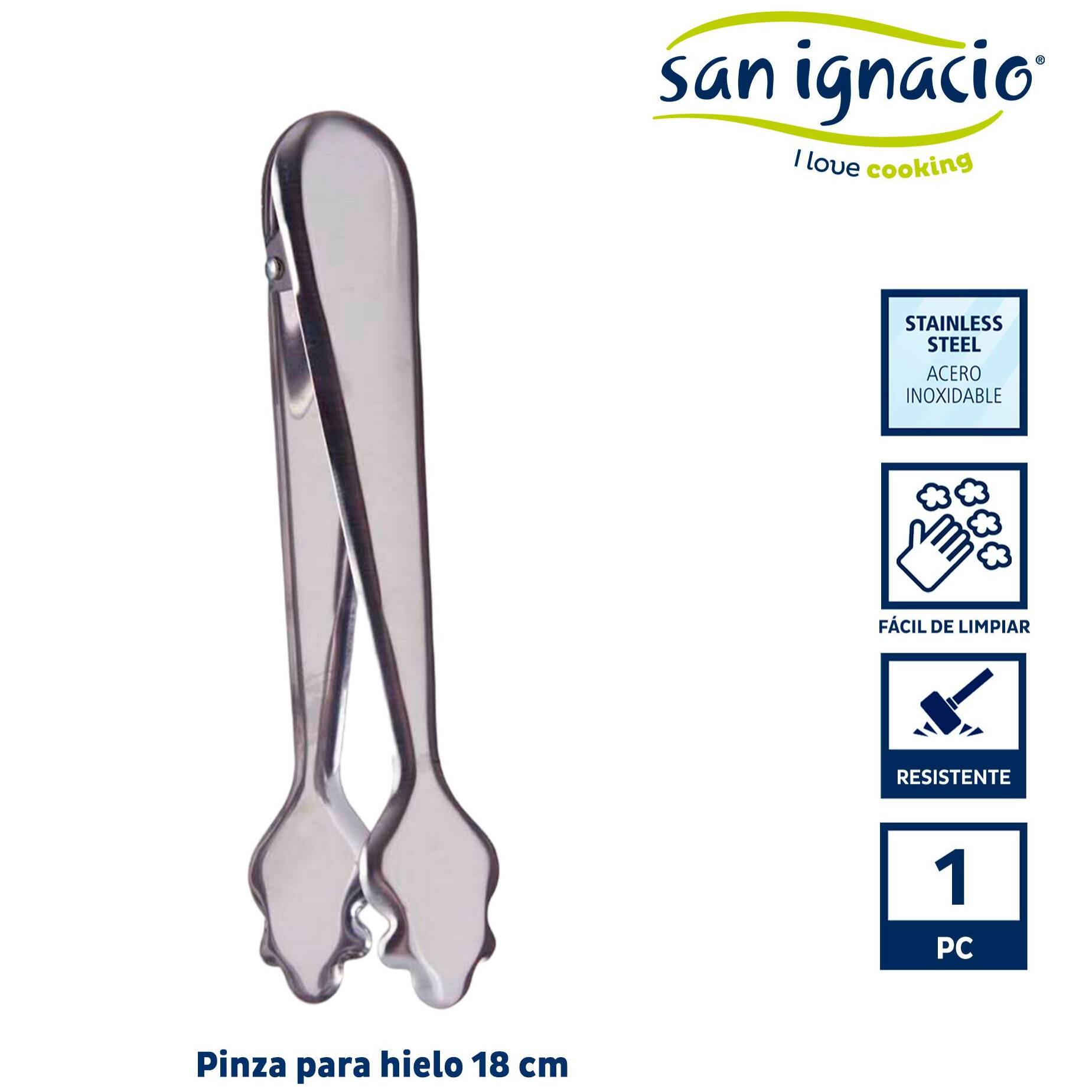 Pinza hielo acero inox 18cm colección kinvara