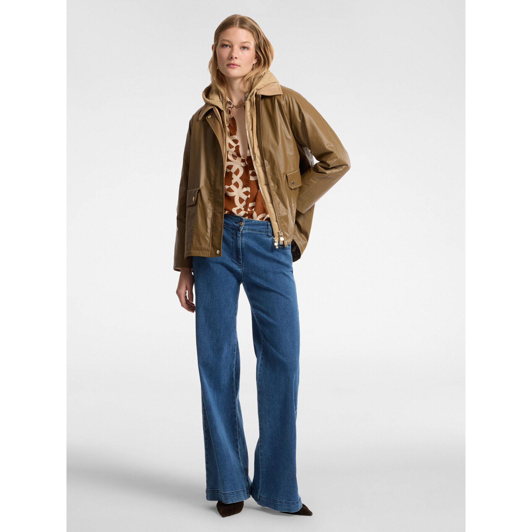 Elena Mirò - Parka de capas de algodón - Beige