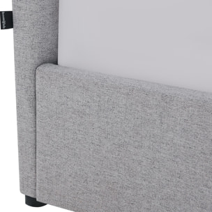 Lit coffre avec tête de lit en tissu - TINA