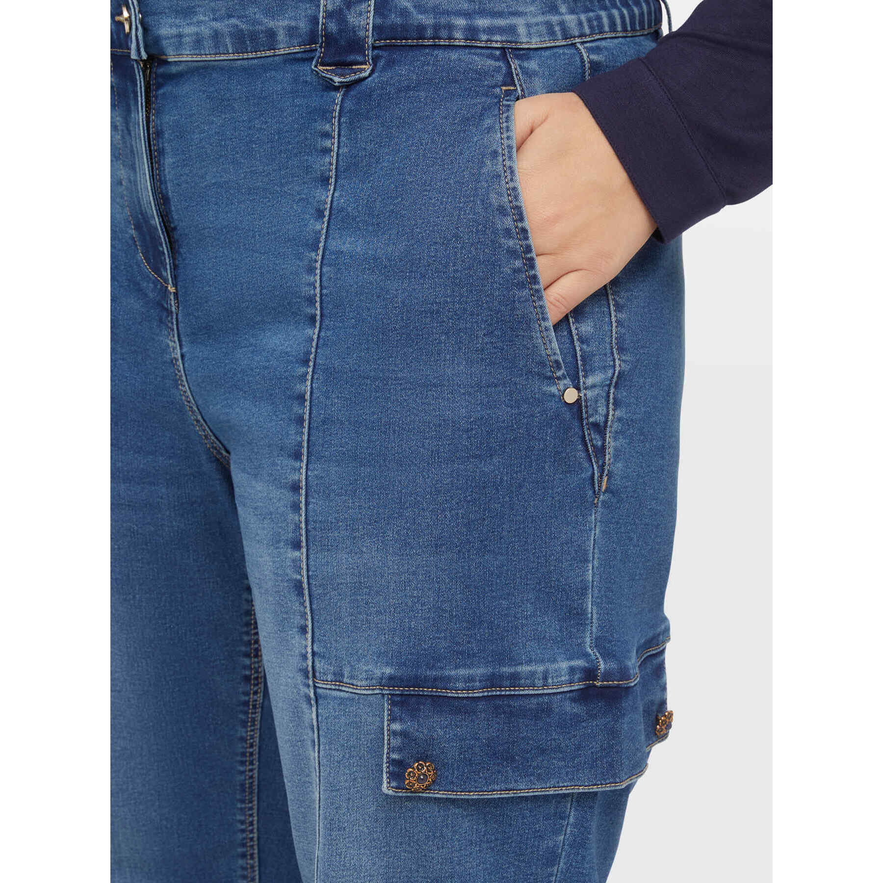 Fiorella Rubino - Jeans cargo modello balloon - Blu