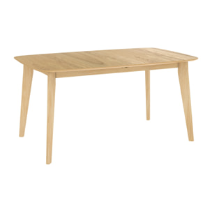 Table rectangulaire 4/6 personnes extensible en bois clair 150/180 cm - Oman