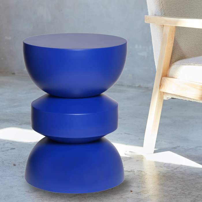 Table d'appoint. bout de canapé. table de chevet en métal. bleu. Assa. Ø32 x H 44.5cm