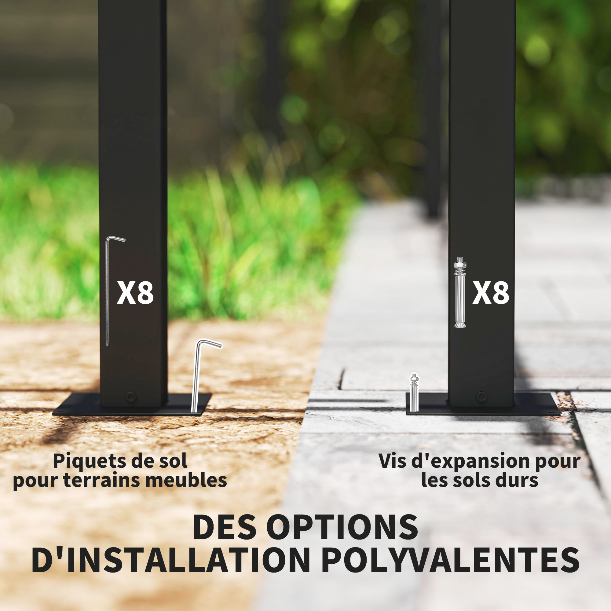 Pergola 3 x 4 m toile toit rétractable 4 rideaux ajustables métal noir polyester haute densité 180g/m² anthracite