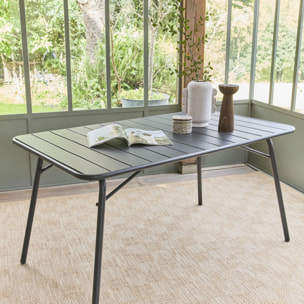 Tapis intérieur/extérieur effet jute coloris naturel motif damier CARRIE