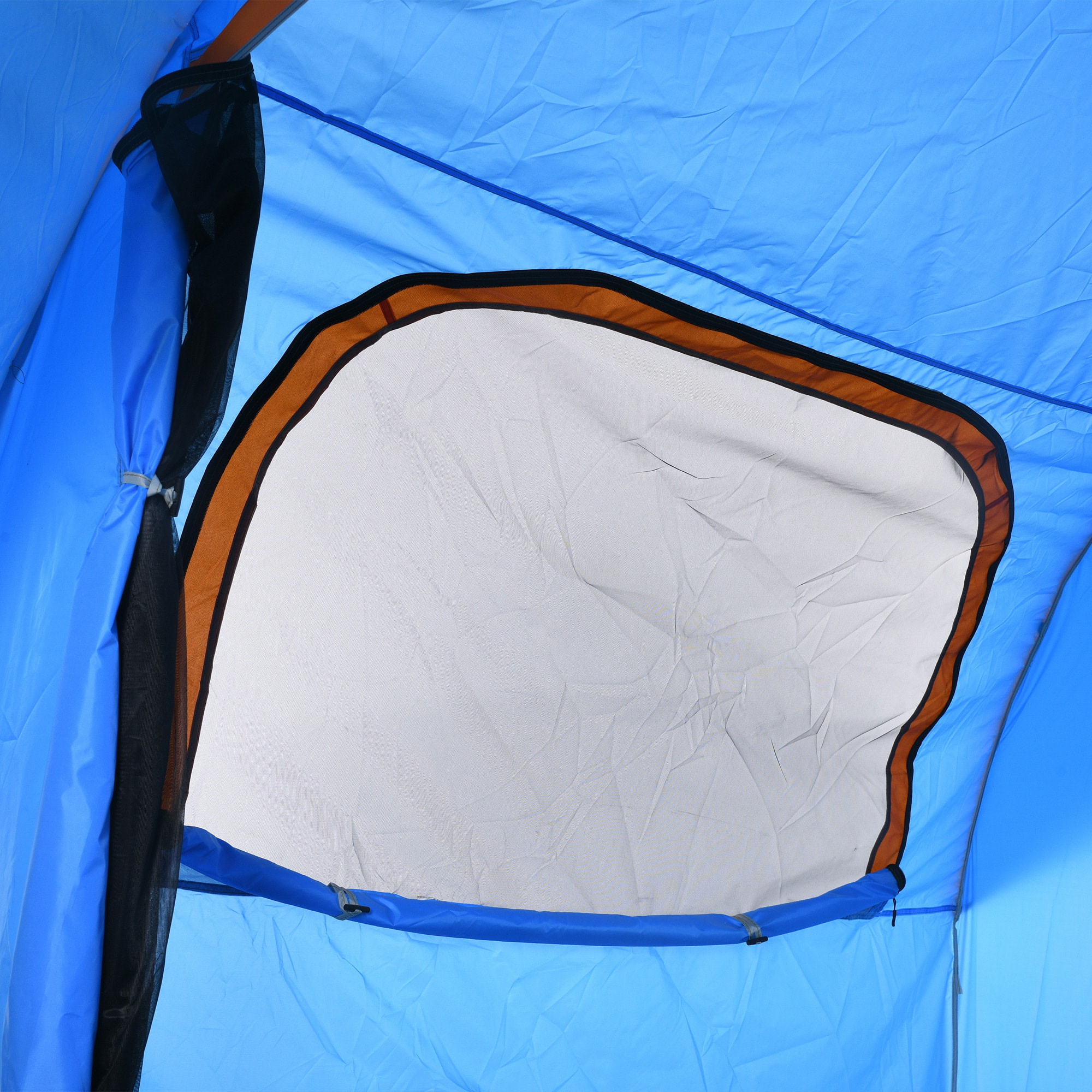 Tente arrière hayon véhicule 4 personnes - auvent pour voiture 3 portes et fenêtre en maille - bleu