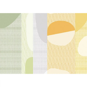 Set pur coton enduit motif jacquard Mille galets terre cuite