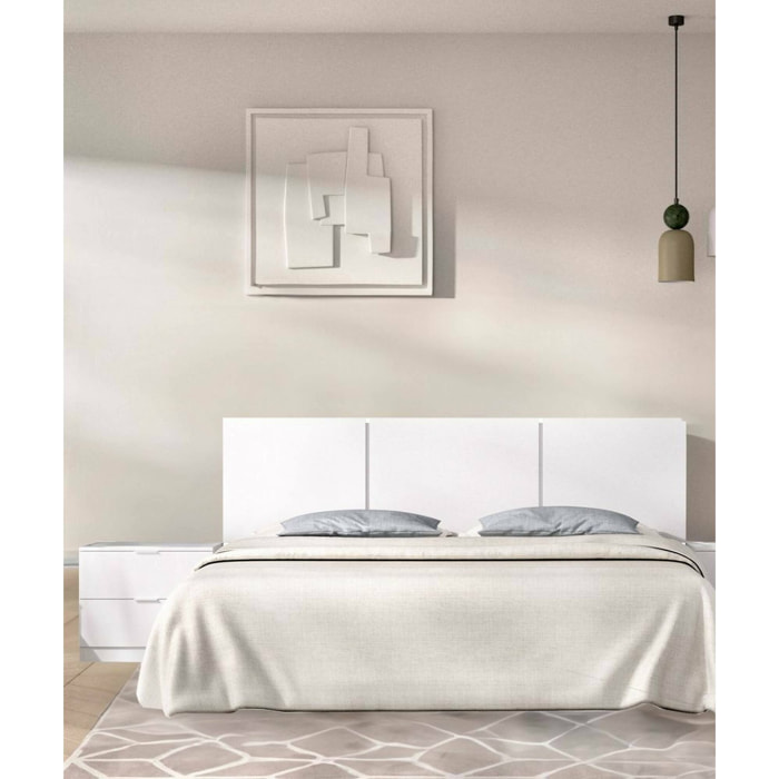 Testiera letto Chanhom, Spalliera, Testata per camera da letto, Poggiatesta, 157x34 h96 cm, Bianco