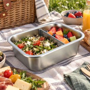 Lunch box 1.2l en acier inoxydable et terracotta