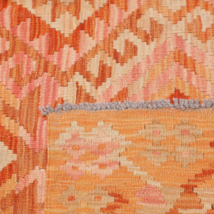 Tapis kilim, motif géométrique, tissé plat en laine, UZEDAVI