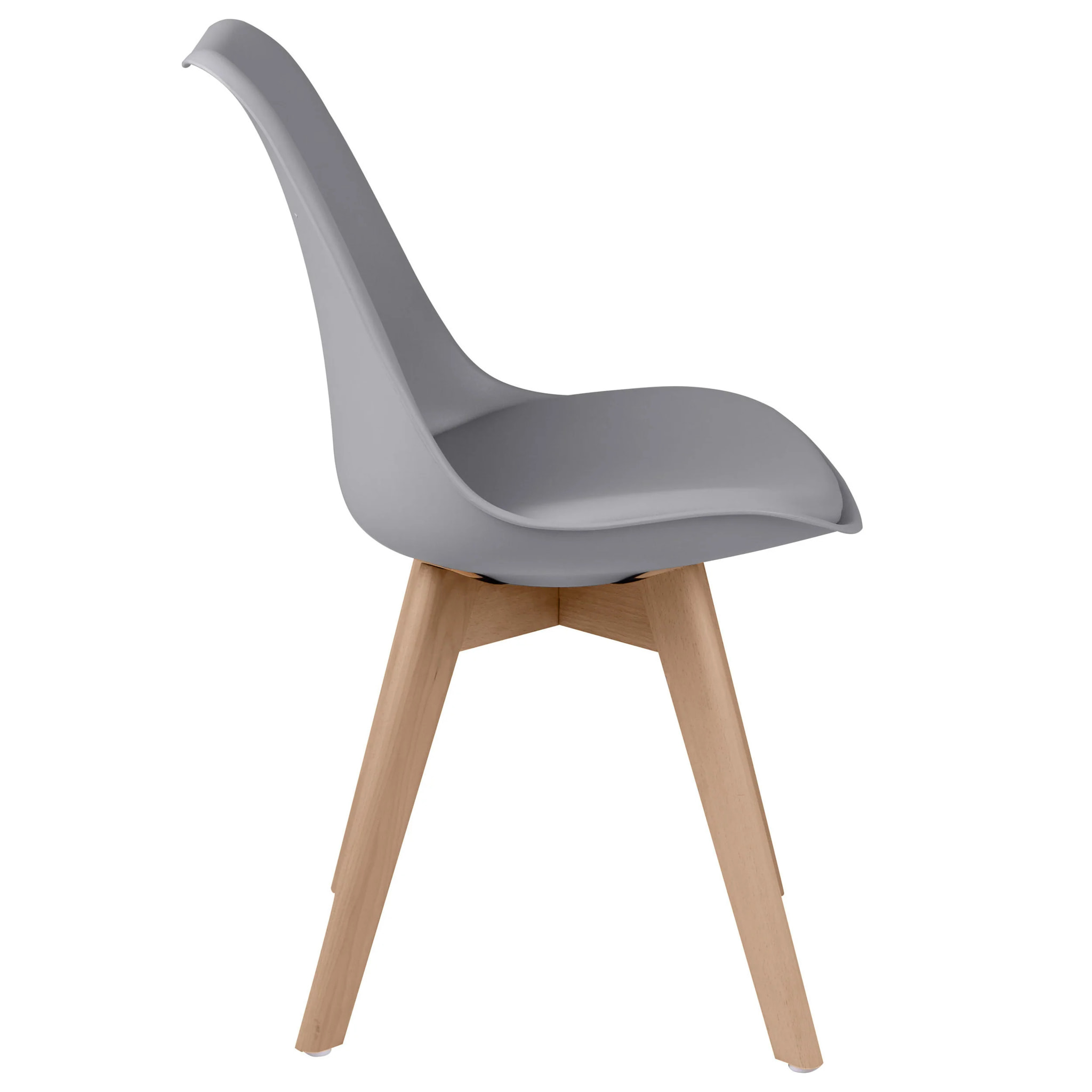 Lot de 2 chaises gris clair et pieds bois - Skandi