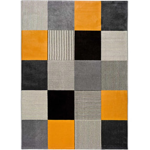 GLADYS Alfombra geométrica de pelo corto gris, varias medidas disponibles.