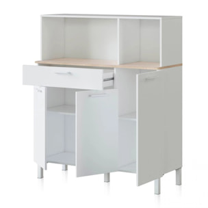 Alacena cocina Colin 3 Puertas Blanco Artik (Blanco Mate) - Roble Canadian