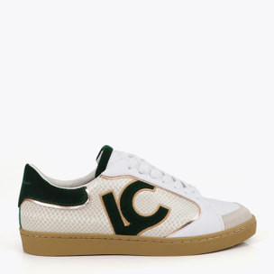 Sneakers con Dettagli Effetto Serpente e Pelle