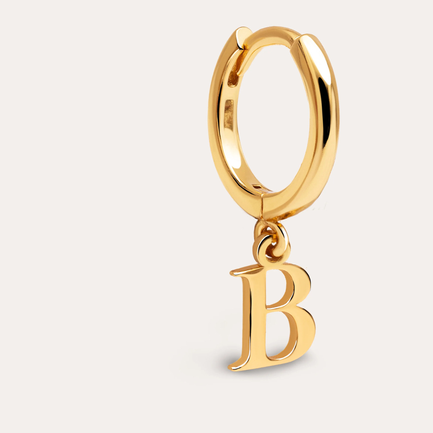 Pendiente Suelto Personalizado Aro Letter Plata Baño Oro