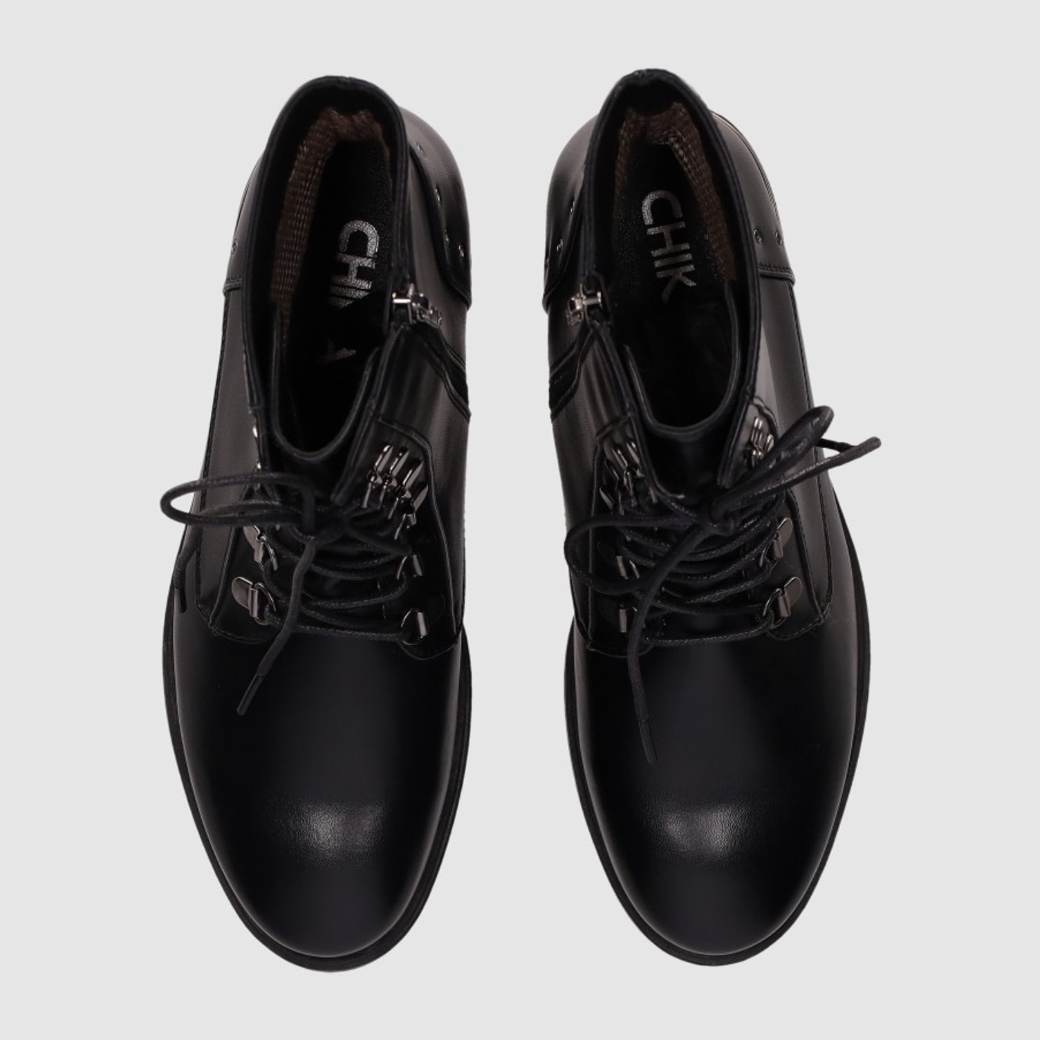 Botines de Piel Sintética - Negro - Tacón: 3 cm