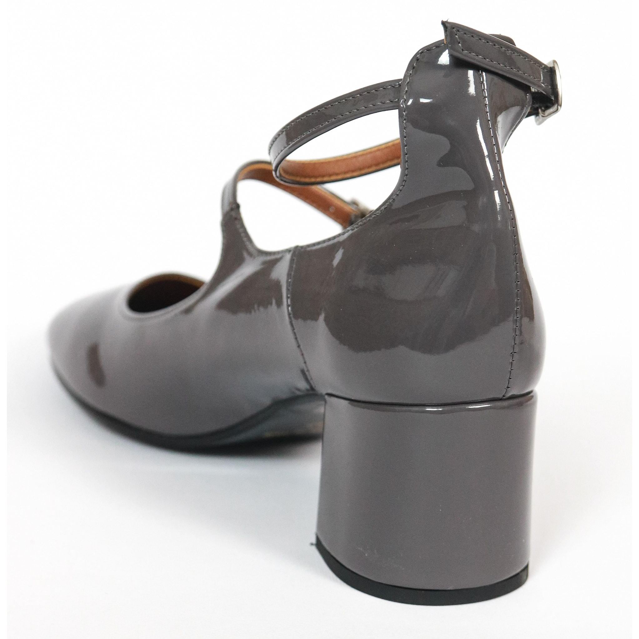 MARY JANE 2 CINTURINI CHOCOLA' GRIGIO