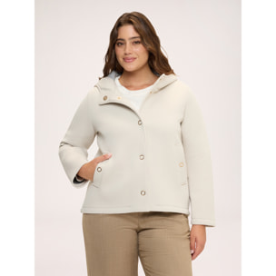 Fiorella Rubino - Giacca in scuba con cappuccio - Beige